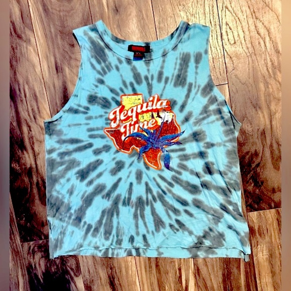 NWOT Rock & Roll Denim Tye Die Tequila Time Tank Sz XL - Picture 9 of 12